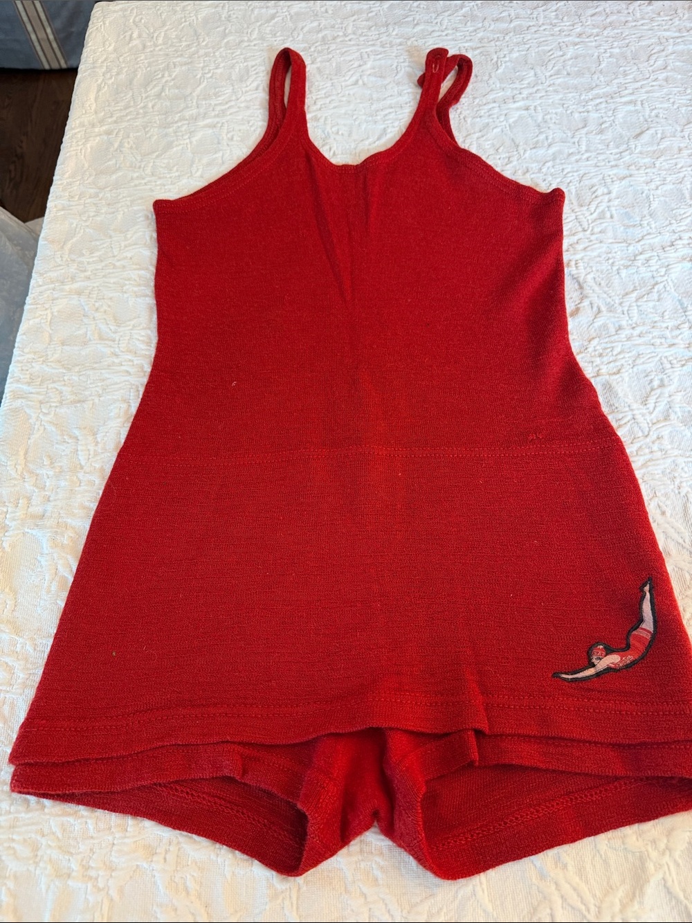 Red Jantzen Vintage 1930 Women’s Knit Wool Bathing Suit size 42 Euro